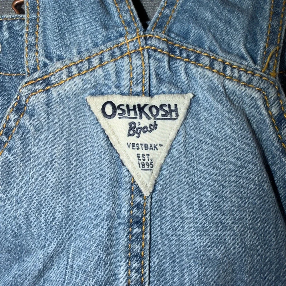 OshKosh Bgosh Kid Light Wash Denim Vestbak Shortalls Overalls Size 10 Distressed